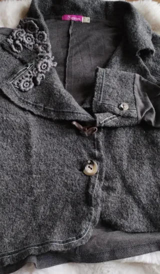 Cardigan Vintage Lana Grigio