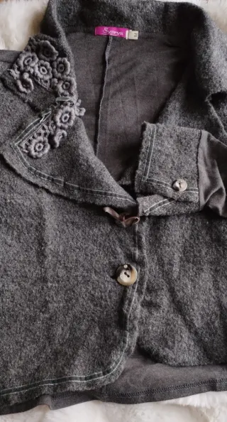 Cardigan Vintage Lana Grigio