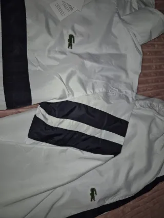 Chándal Lacoste Talla M Blanco y Negro