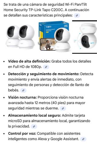 Cámara Vigilancia IP WiFi Tapo 1080p
