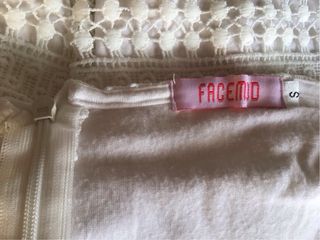 Falda mini de Guipur  blanco