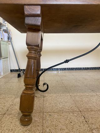 Mesa Comedor Madera y Cristal 180cm y 6 sillas