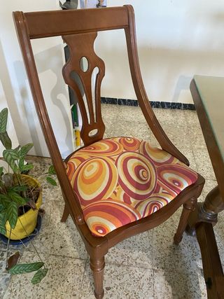 Mesa Comedor Madera y Cristal 180cm y 6 sillas