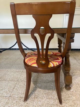 Mesa Comedor Madera y Cristal 180cm y 6 sillas