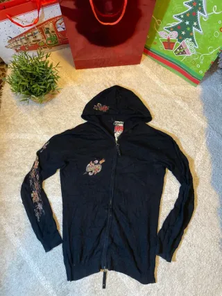 Sudadera Desigual Cremallera Negra