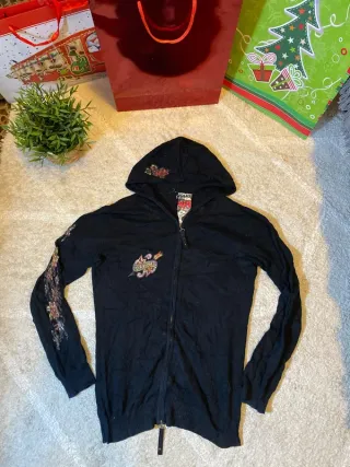 Sudadera Desigual Cremallera Negra