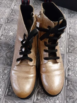 Stivaletti Tommy Hilfiger glitter oro