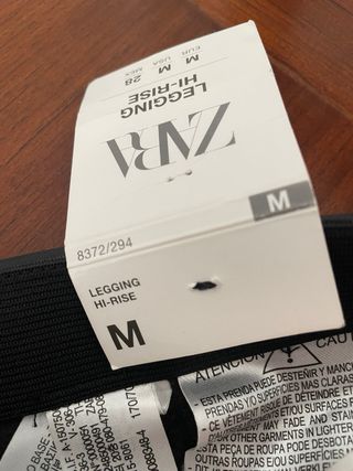 Zara Legging Hi-Rise Negro Talla M