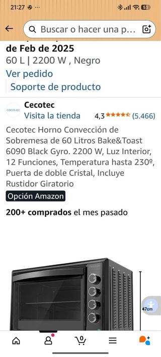 Horno Cecotec portátil