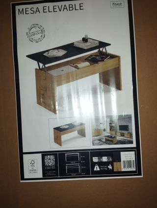 Mesa elevable madera y cristal Pitarch (Nuevo)