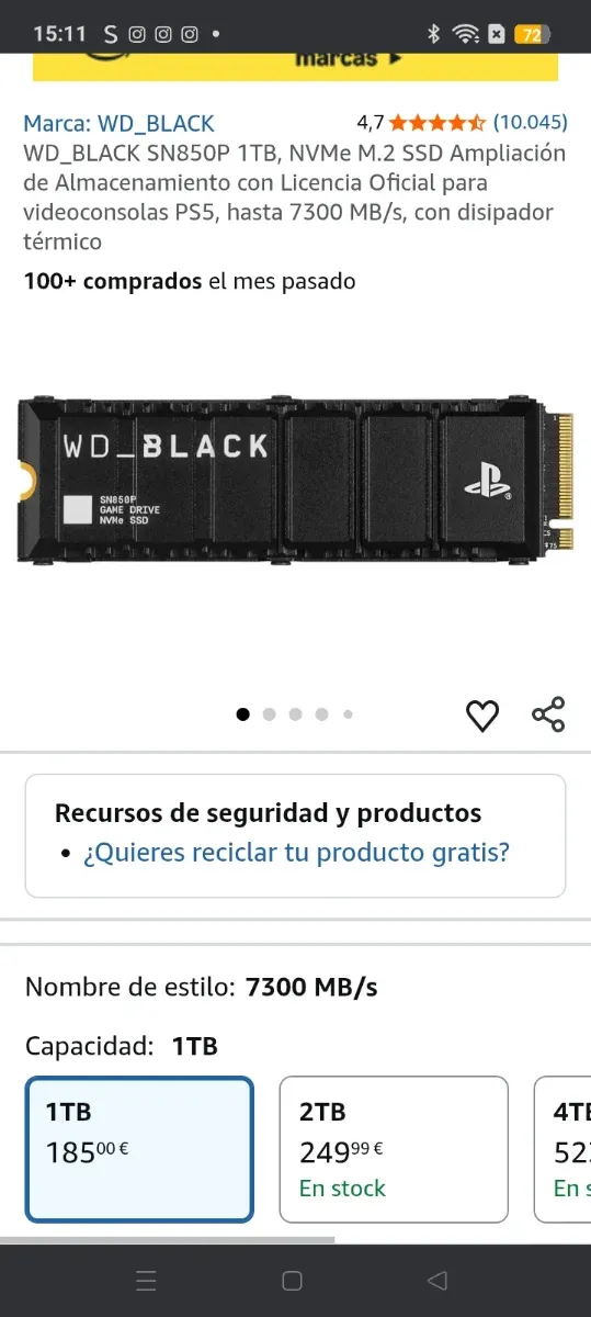 WD_BLACK SN850P SSD 1TB PS5 NVMe M.2