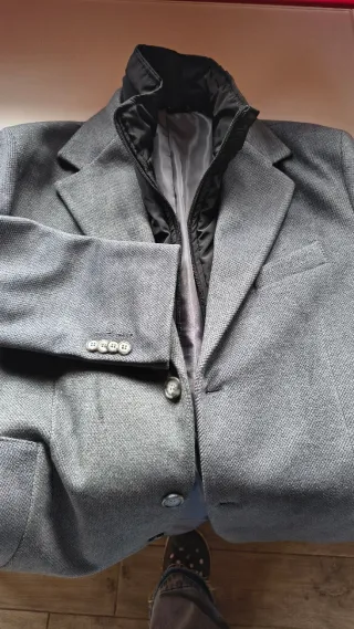 Cappotto uomo grigio e nero