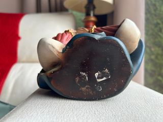 Virgen Antigua Policromada Estuco manos de plomo