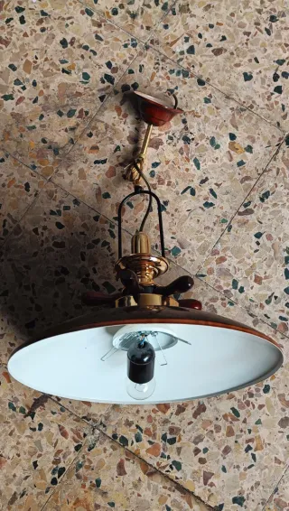 Lámparas de techo tela y madera