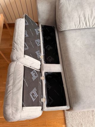 Sofá chaise longue gris