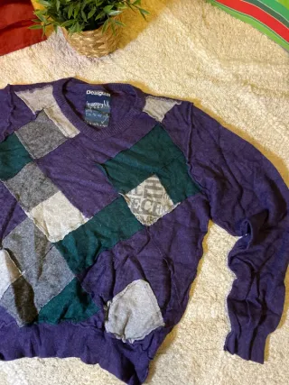 Jersey Desigual Patchwork Morado