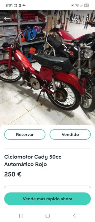 Ciclomotor Cady 50cc Automático Rojo