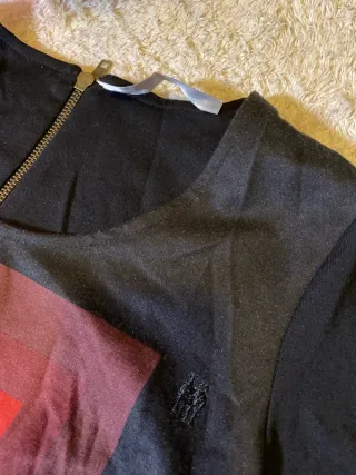 Vestido Desigual Negro Multicolor