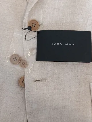 Americana Zara Lino Beige Talla M