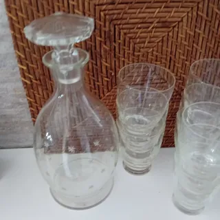 Set Bicchieri e Caraffa in Vetro