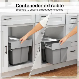 Cubo Basura Extraíble 3 Contenedores