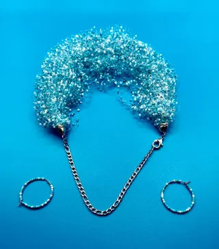 Conjunto artesanal collar y pendientes