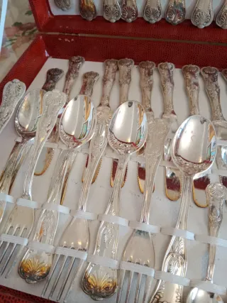 Cubertería Plata 800 Baño 12 Servicios Antigua