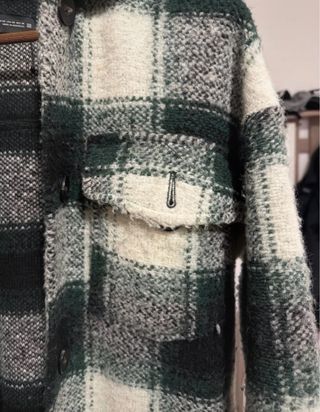 Zara Cappotto Camicia a Quadri Lana