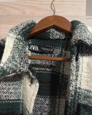 Zara Cappotto Camicia a Quadri Lana