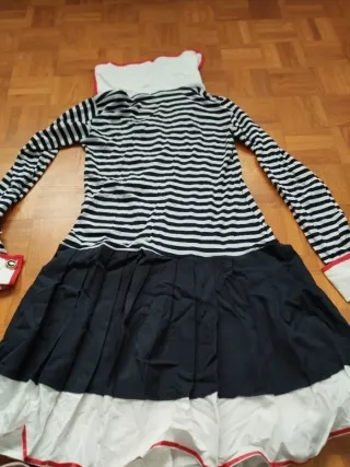 Disfraz mujer Marinera Rayas Talla Única