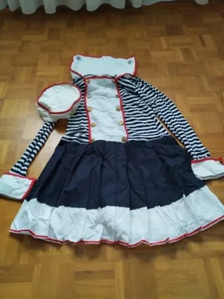 Disfraz mujer Marinera Rayas Talla Única