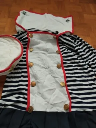 Disfraz mujer Marinera Rayas Talla Única