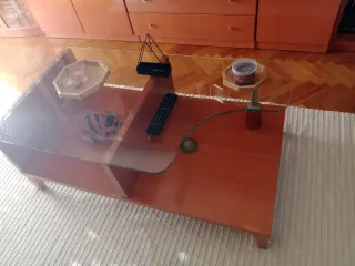 Mesa de centro madera y cristal