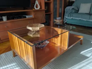Mesa de centro madera y cristal