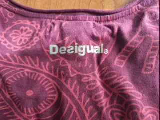 Abito rosso bordeaux Desigual con bottoni - Nuovo