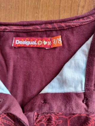 Abito rosso bordeaux Desigual con bottoni - Nuovo