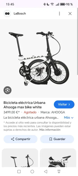 Bicicleta plegable Ahooga Max impecable FACTURA