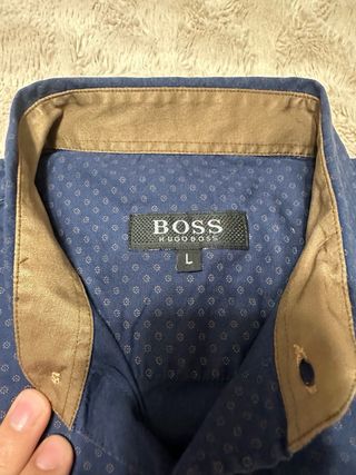 Camisa BOSS Azul con Estampado Talla L