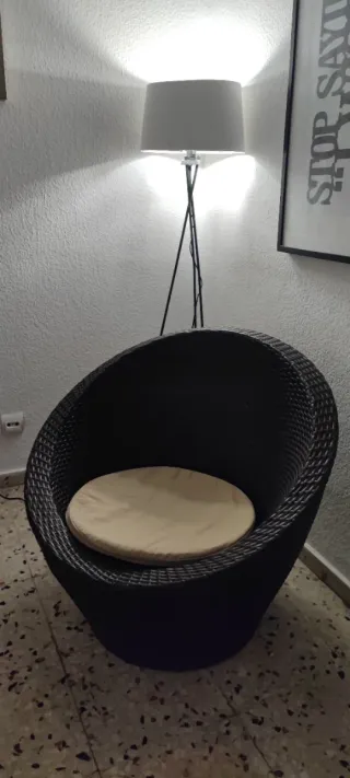 Tumbona Silla Patio Ratán Marrón