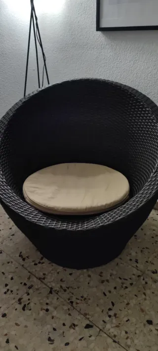 Tumbona Silla Patio Ratán Marrón