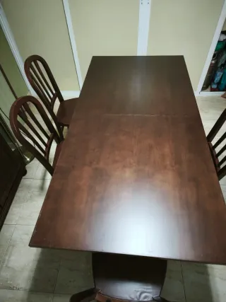 Mesa extensible 90x90 y 4 sillas