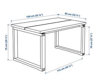 Tavolo da pranzo moderno in legno per 4 persone