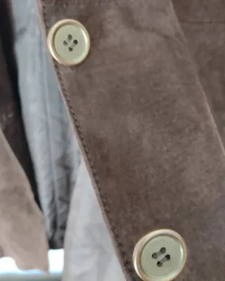 Abrigo piel marrón cuello pelo