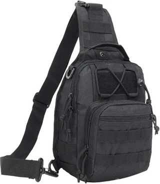 Mochila bandolera táctica militar negra
