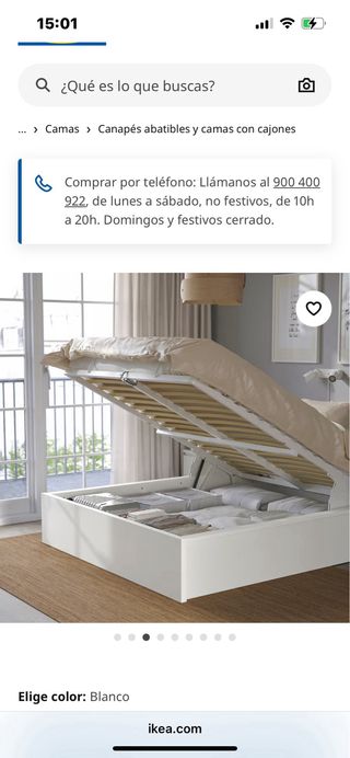 Estructura Cama Ikea con Colchón