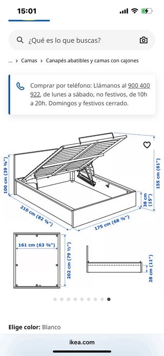 Estructura Cama Ikea con Colchón