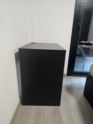 Escritorio madera y metal negro