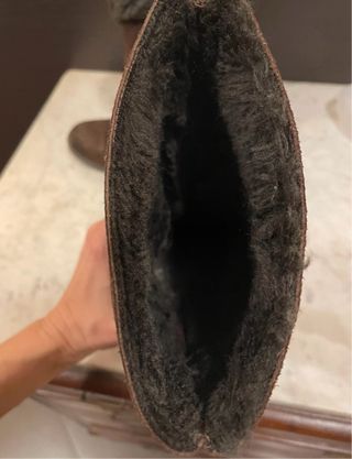 Stivaletti Zara camoscio pelliccia borchie