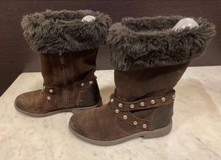 Stivaletti Zara camoscio pelliccia borchie