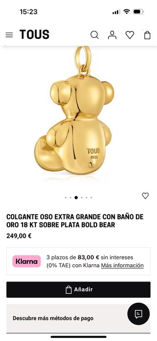 Colgante Oso Tous Grande Dorado